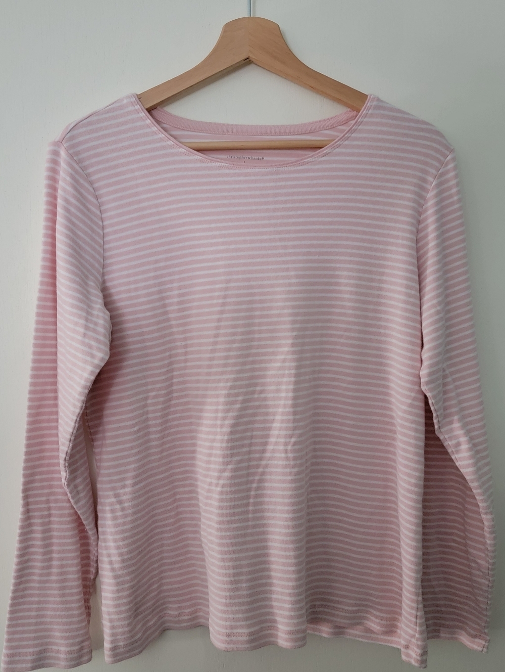 Christopher and Banks Pink and White Striped Cotton Top